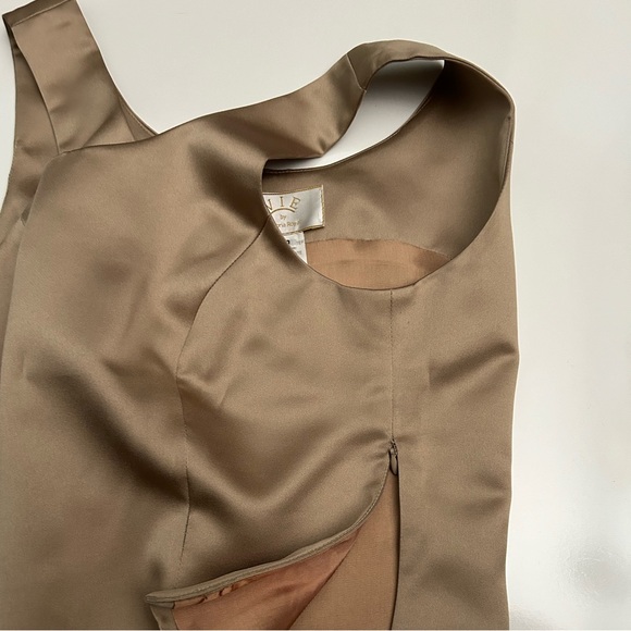 Vintage VIE by Victoria Royal Women's Taupe Shell Crop Lined Side-Zip Sz 10 - Picture 6 of 13